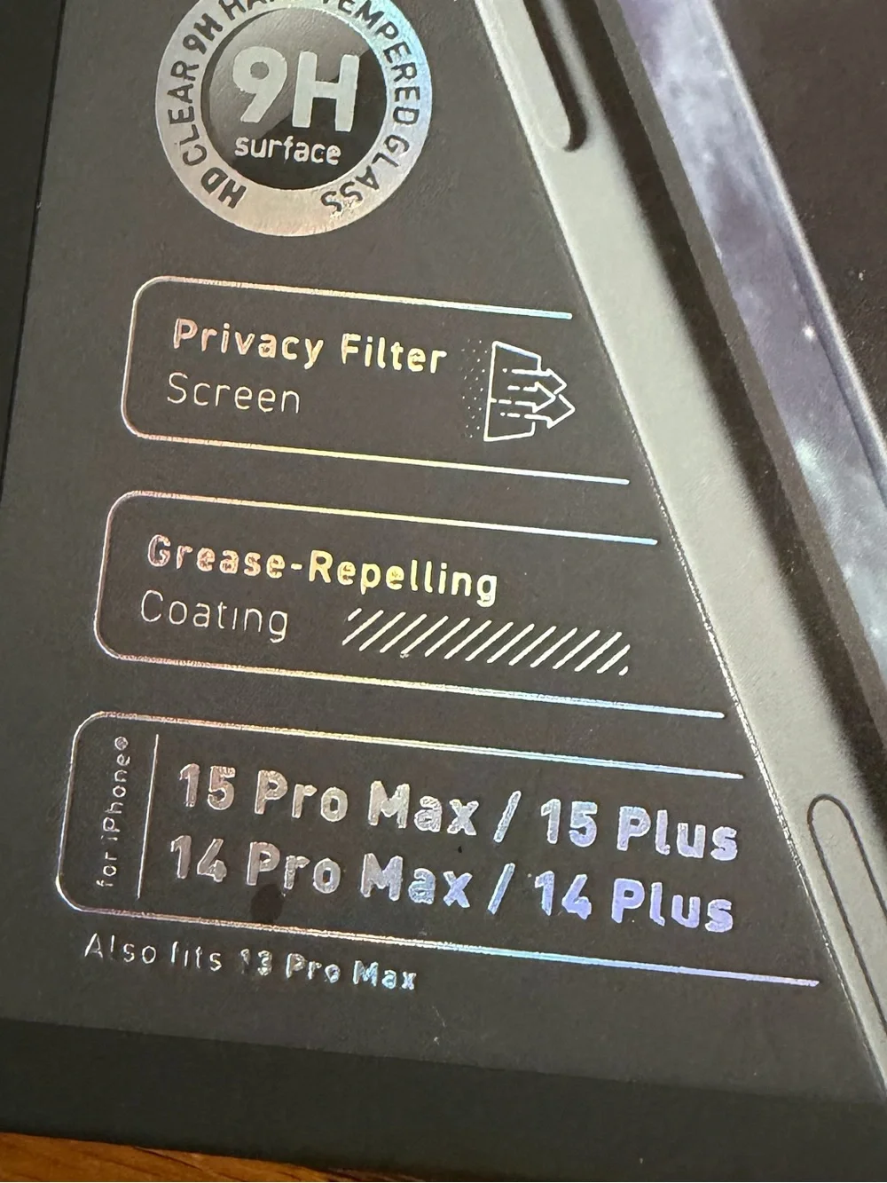 Privacy Tempered Glass Screen Protector (3-Pack) - Black